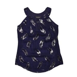 WHITE HOUSE BLACK MARKET $128 Crinkle‎ Silk Sleeveless Keyhole Blouse XXS